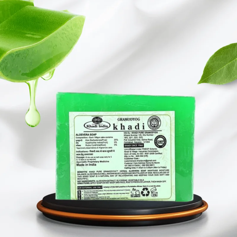Khadi Pure Herbal Aloevera Soap | Hydrating & Rejuvenating | With Natural Moisturizers | 125g | For Soft & Beautiful Skin - Image 2