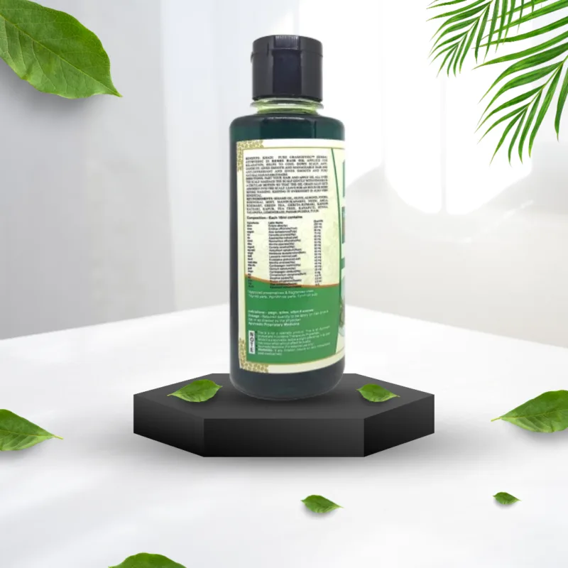 Khadi Pure Herbal Ayurvedic 21 Herbs Hair Oil | 210ml | Natural Oil for Relaxation, Anti-Dandruff Treatment, Smooth & Manageable Hair, Promotes Healthy Hair Growth & Scalp Care - Image 3