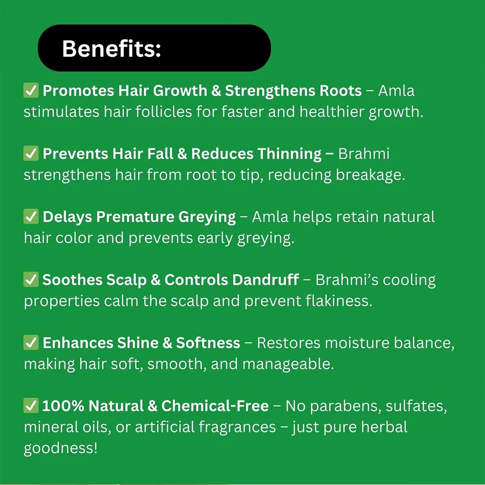 Khadi Pure Herbal Amla & Brahmi Hair Oil | 210ml | Mineral Oil & Paraffin Free | Prevents Premature Greying | Strengthens Hair & Adds Shine - Image 4