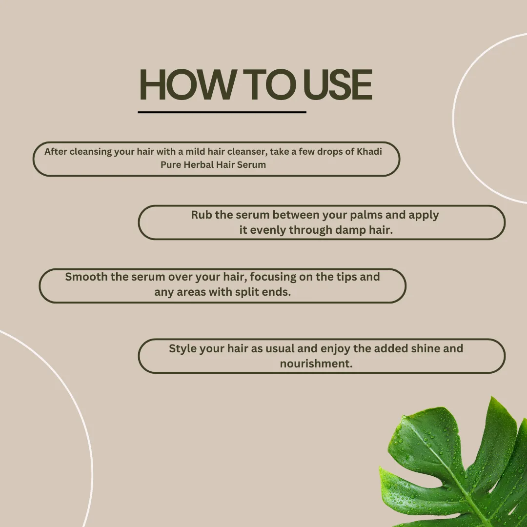 Khadi Pure Herbal Hair Serum | 50ml | Nourishes & Adds Shine | Strengthens Hair & Reduces Split Ends - Image 5