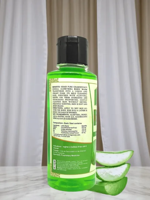 Khadi Aloevera Herbal Body Wash – Moisturizing Skin Cleanser