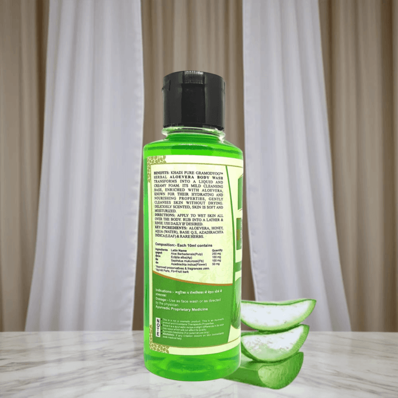Khadi Aloevera Herbal Body Wash – Moisturizing Skin Cleanser