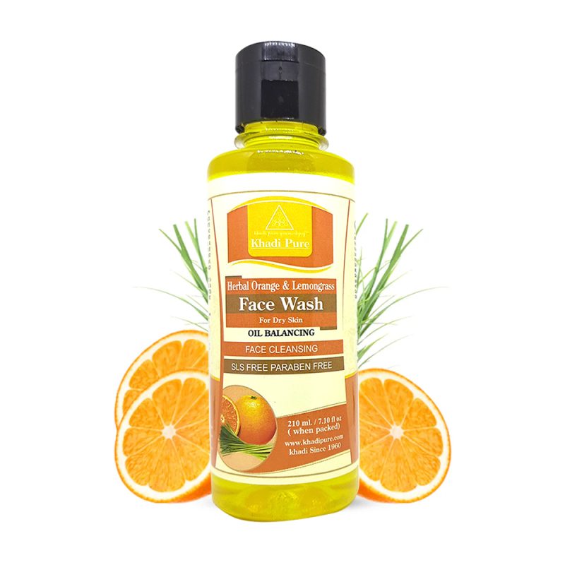 Khadi Pure Herbal Orange & Lemongrass Face Wash SLS-Paraben Free | Pore Tightening & Skin Hydrating Face Wash | 210ml - Image 6