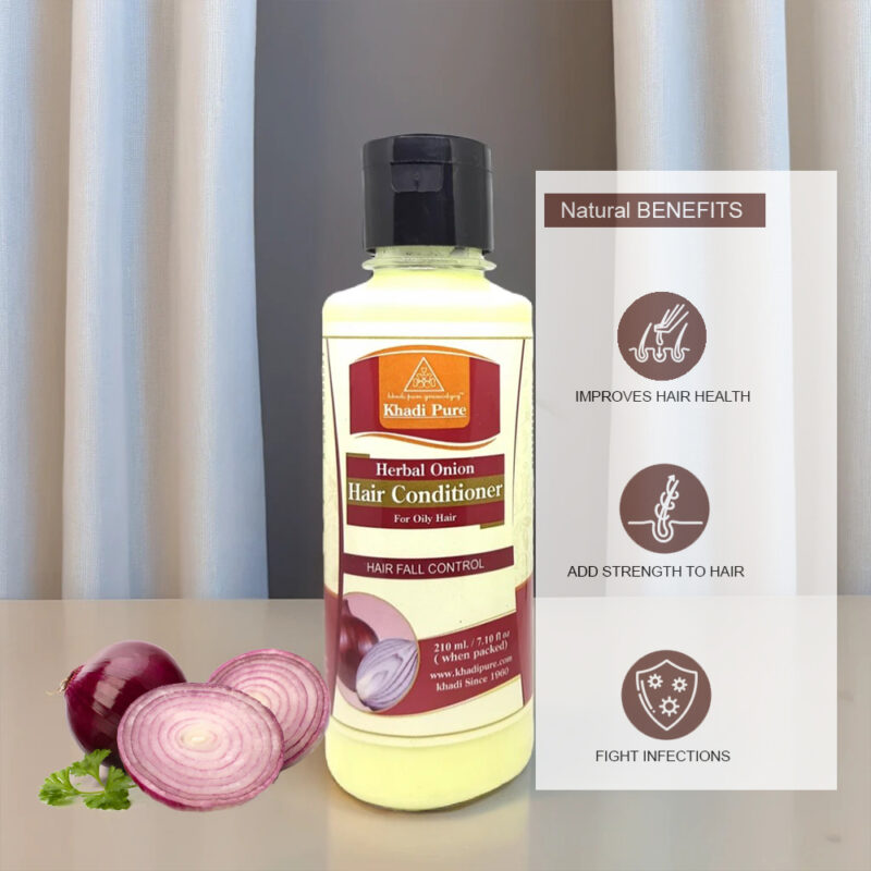 Khadi Pure Herbal Onion Conditioner | Anti-Hair Fall & Strengthening Conditioner for Colored & Chemically Treated Hair - Image 5