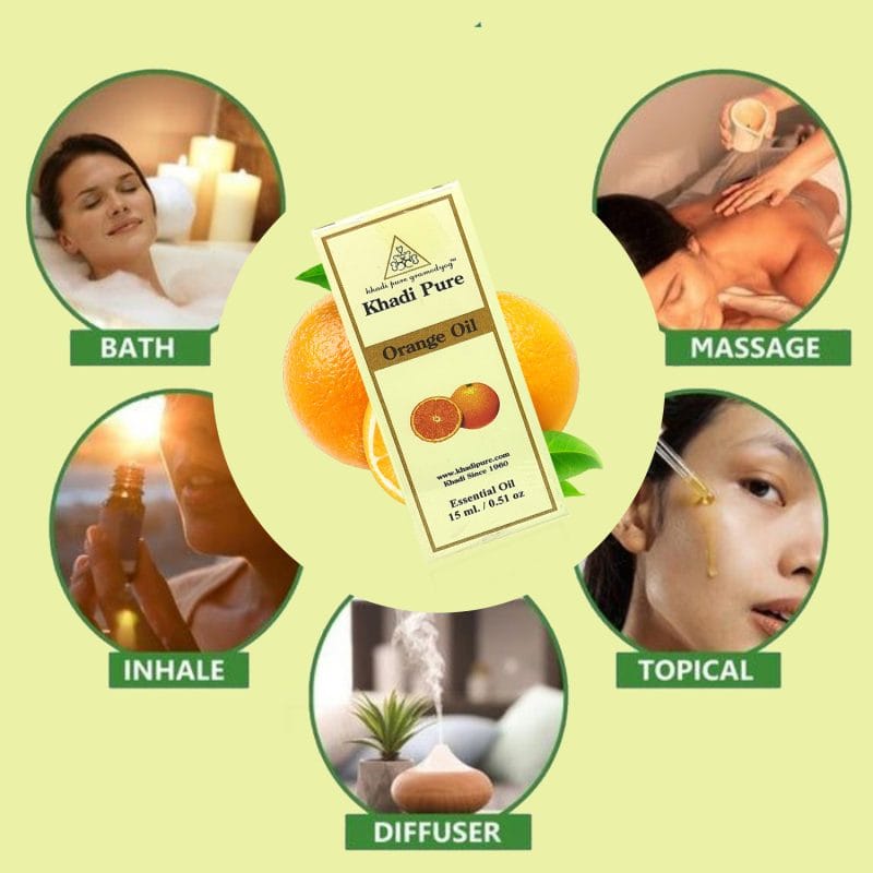 Khadi Pure Herbal Orange Essential Oil | Collagen Boost & Inflammation Relief | 15ml - Image 9