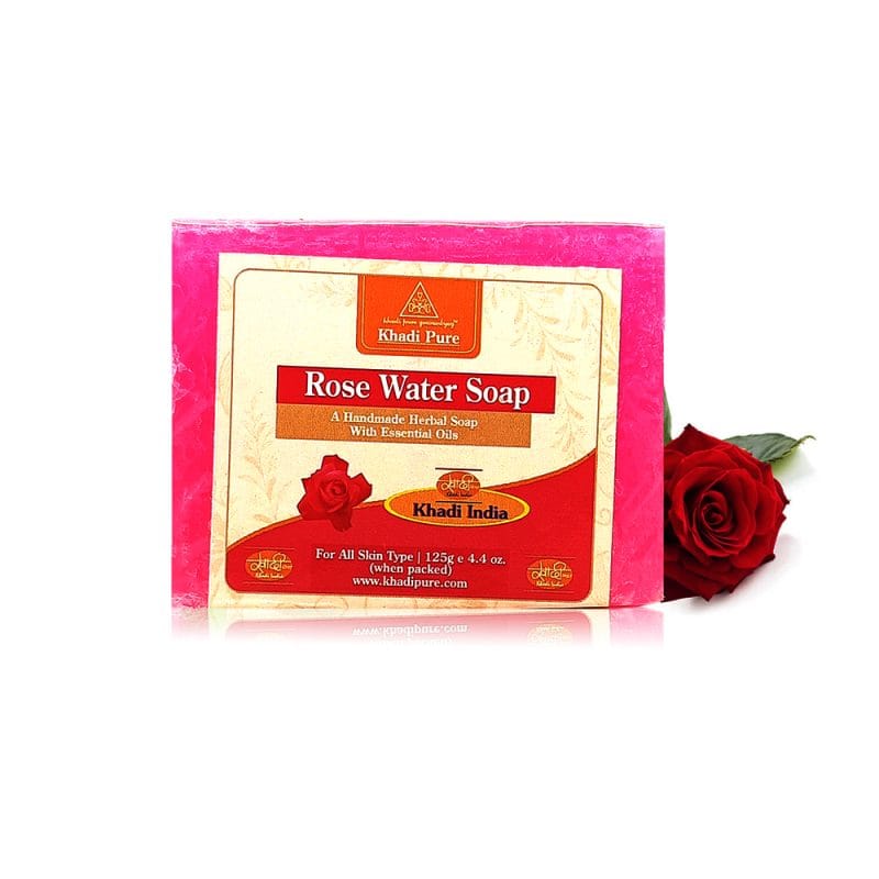 khadi Pure Herbal Rose Water Soap 125g - Image 9