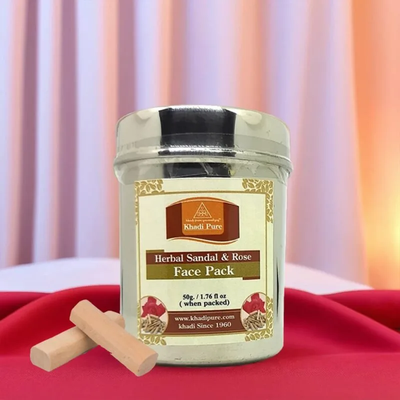 Khadi Pure Sandal & Rose Face Pack | Skin Polishing & Complexion Enhancing Face Pack | Ayurvedic Herbal Face Pack for Radiant Skin | For All Skin Types | 50g - Image 2