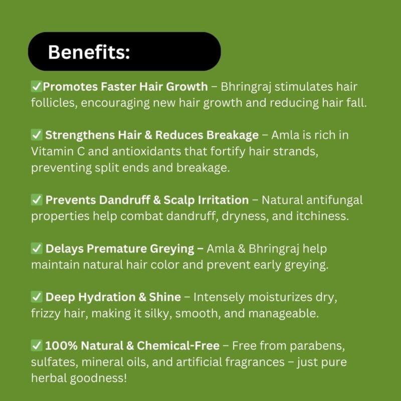 benefits - Herbal Amla and Bhringraj Hair Oil