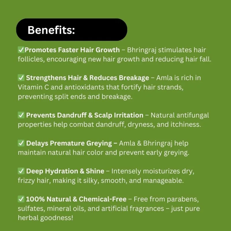 benefits - Herbal Amla and Bhringraj Hair Oil