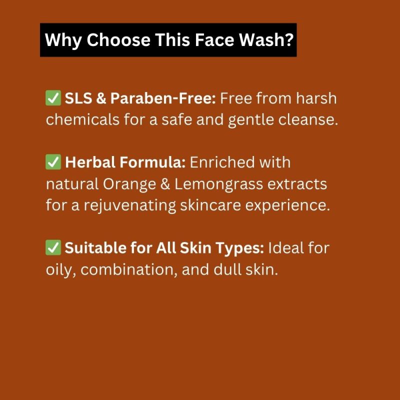 Khadi Pure Herbal Orange & Lemongrass Face Wash SLS-Paraben Free | Pore Tightening & Skin Hydrating Face Wash | 210ml - Image 8