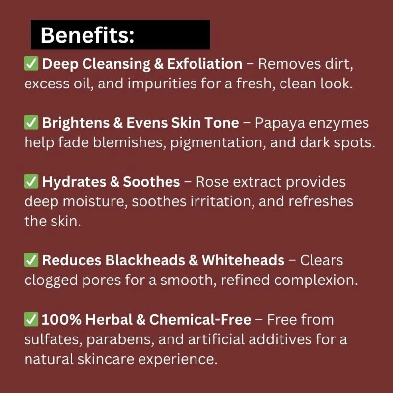 Khadi Pure Herbal Rose & Papaya Face Scrub | Deep Cleansing & Skin Brightening | 50g - Image 6
