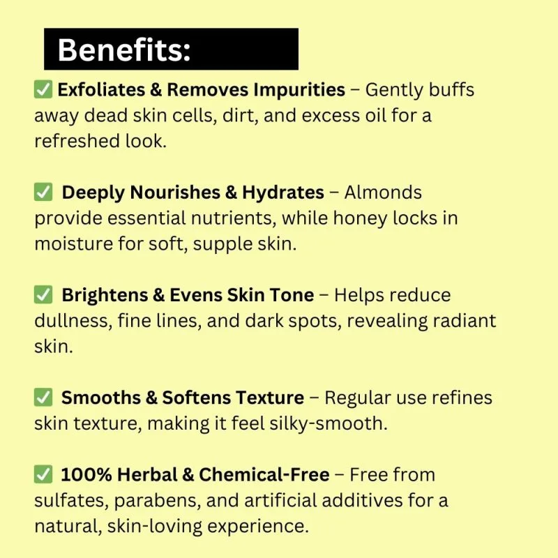 Herbal Almond Honey Scrub for Bright Skin