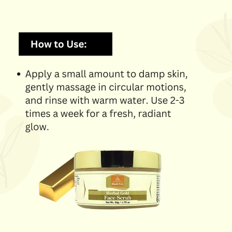 Khadi Pure Herbal Gold Face Scrub | Anti-Ageing & Fairness | 50g - Image 7