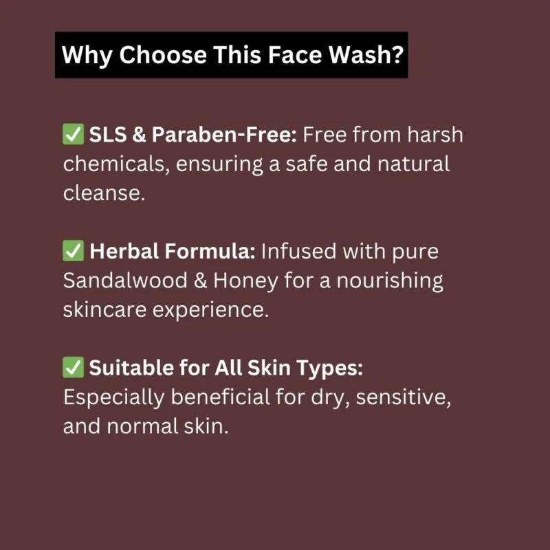 Khadi Pure Herbal Sandalwood & Honey Face Wash SLS-Paraben Free | Skin Detoxifying & Toning Face Wash | 210ml - Image 5