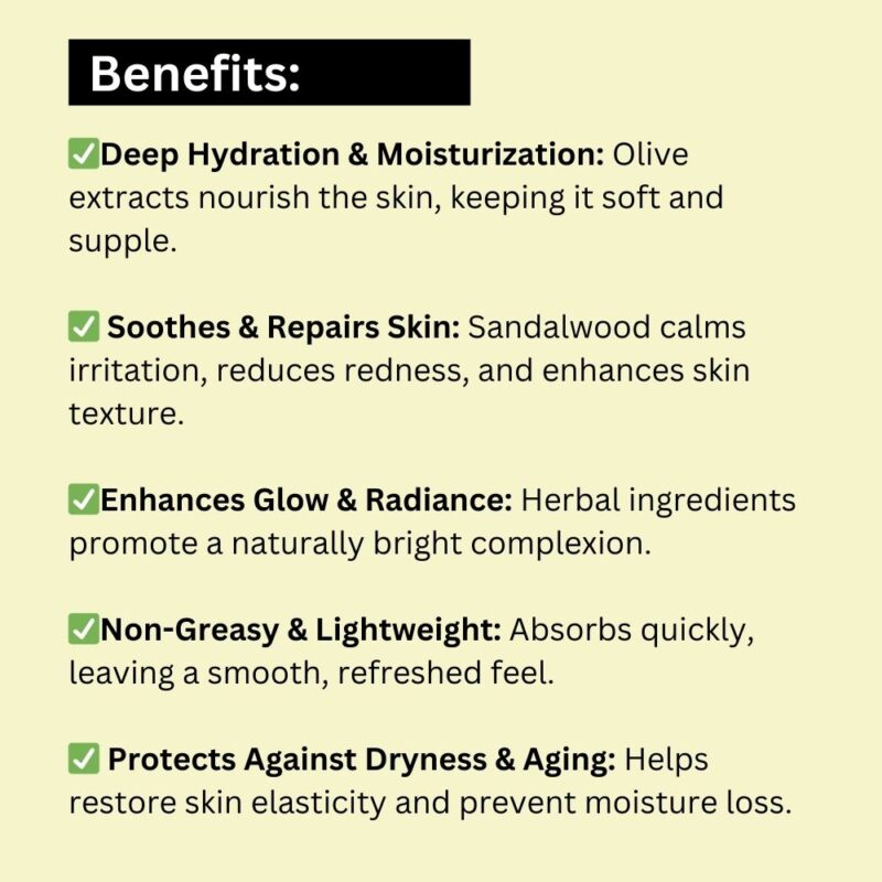 Khadi Pure Herbal Sandal & Olive Nourishing Cream | 24-Hour Moisture & Revitalization | 50g - Image 8