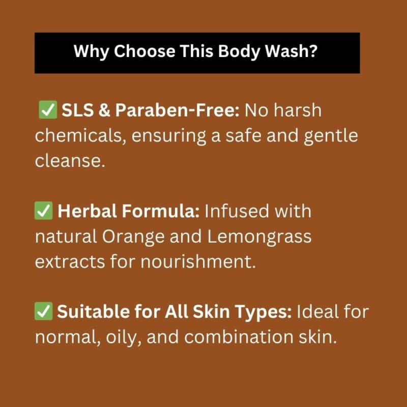 SLS-Free Orange Lemongrass Body Wash