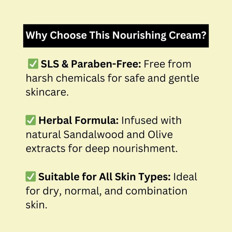 Khadi Pure Herbal Sandal & Olive Nourishing Cream | 24-Hour Moisture & Revitalization | 50g - Image 7