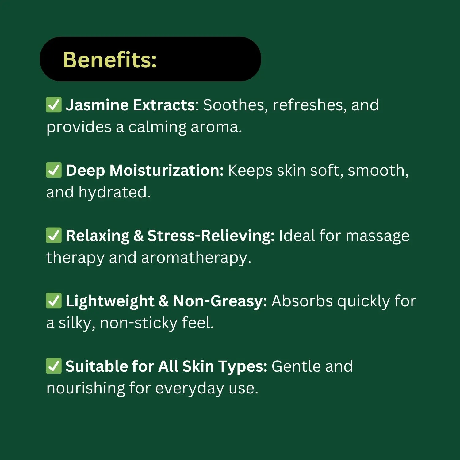 Herbal Jasmine Oil for Soft Glowing Skin
