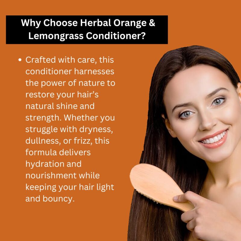 Khadi Pure Herbal Orange & Lemongrass Hair Conditioner | SLS-Paraben Free, Moisturizing & Nourishing -210ml - Image 8