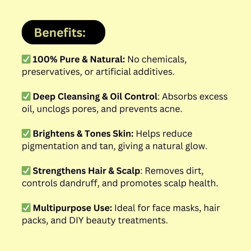 Khadi Pure Herbal Multani Mitti | 80g | Natural Fuller | Earth for Acne Treatment | Skin Brightening & Oil Control - Image 4
