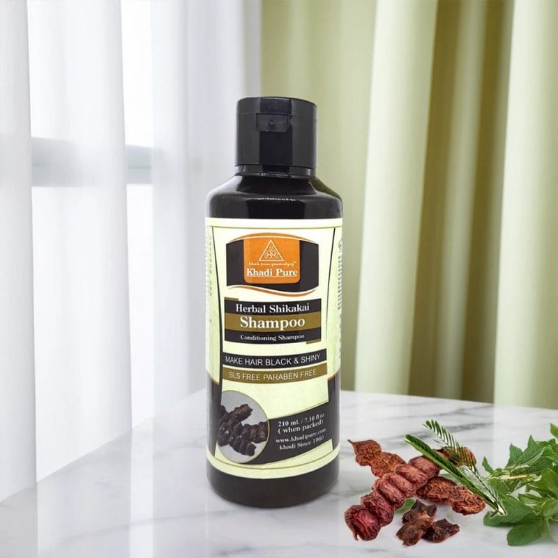 Khadi Pure Herbal Shikakai Shampoo ? 210ml | Nourishing Hair Cleanser for All Hair Types - Image 2