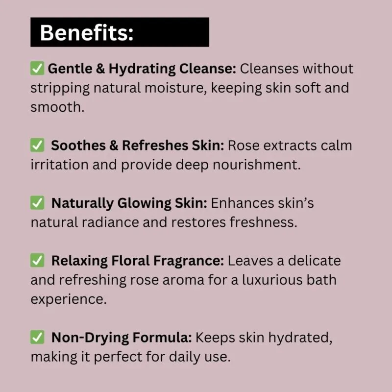 Khadi Pure Herbal Rose Body Wash SLS & Paraben Free | Rejuvenating Rose Extract Body Cleanser | 210ml - Image 5