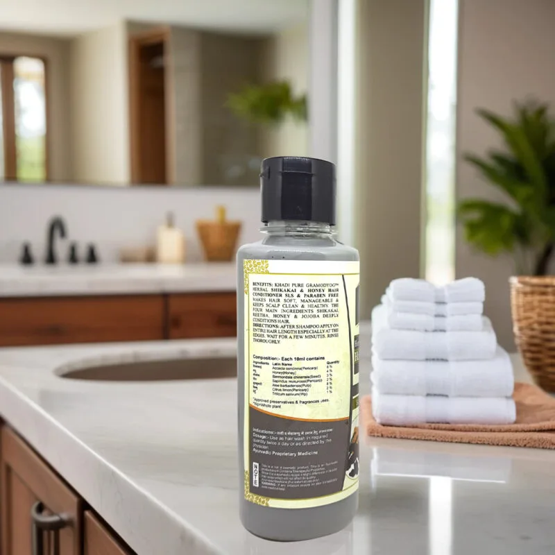 Khadi Pure Herbal Shikakai & Honey Hair Conditioner | Deep Conditioning for Soft, Manageable Hair | 210ml - Image 3