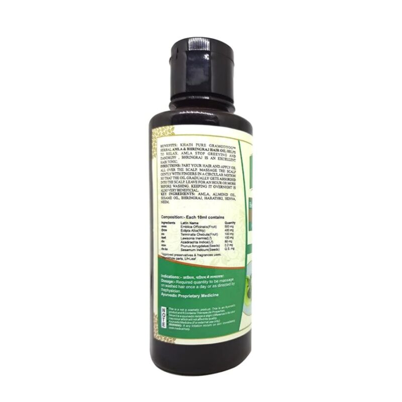 Khadi Pure Herbal Amla & Bhringraj Hair Oil | 210ml | Natural Oil to Prevent Premature Greying, Strengthen Hair Roots, Promote Healthy Hair Growth & Add Gloss to Your Hair - Image 5