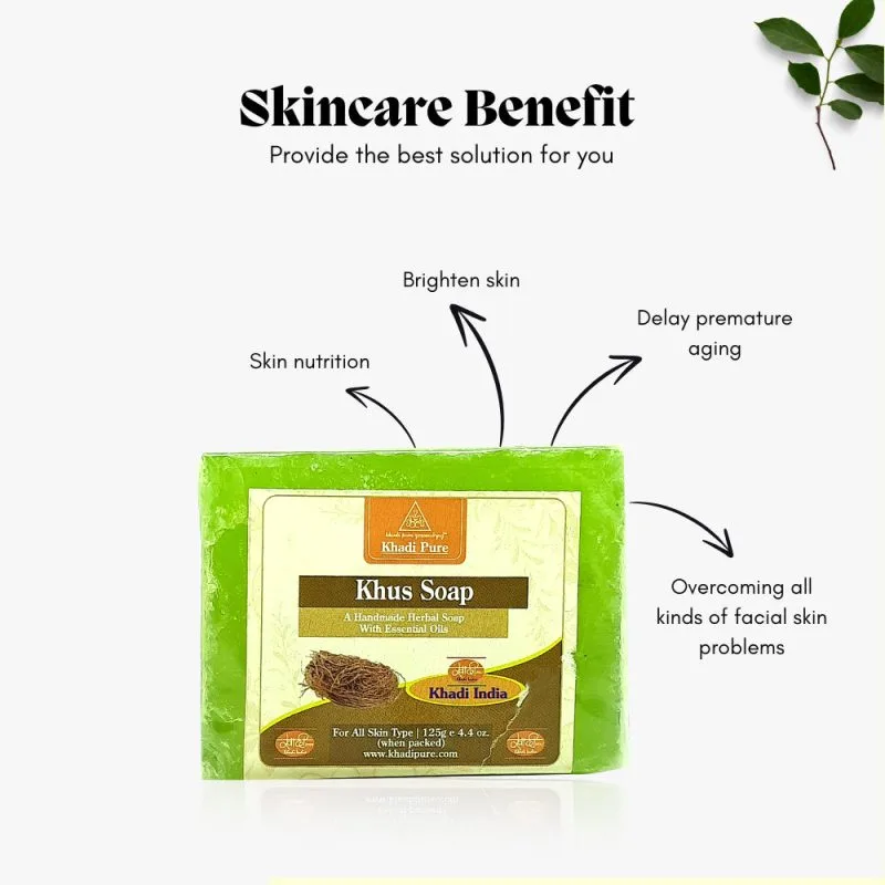 Khadi Pure Herbal Khus Soap | 125g | Deeply Moisturizing Soap with Khus Oil for Soft, Supple Skin - Image 7