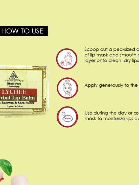 Khadi Herbal Lip Balm in Lychee Flavor