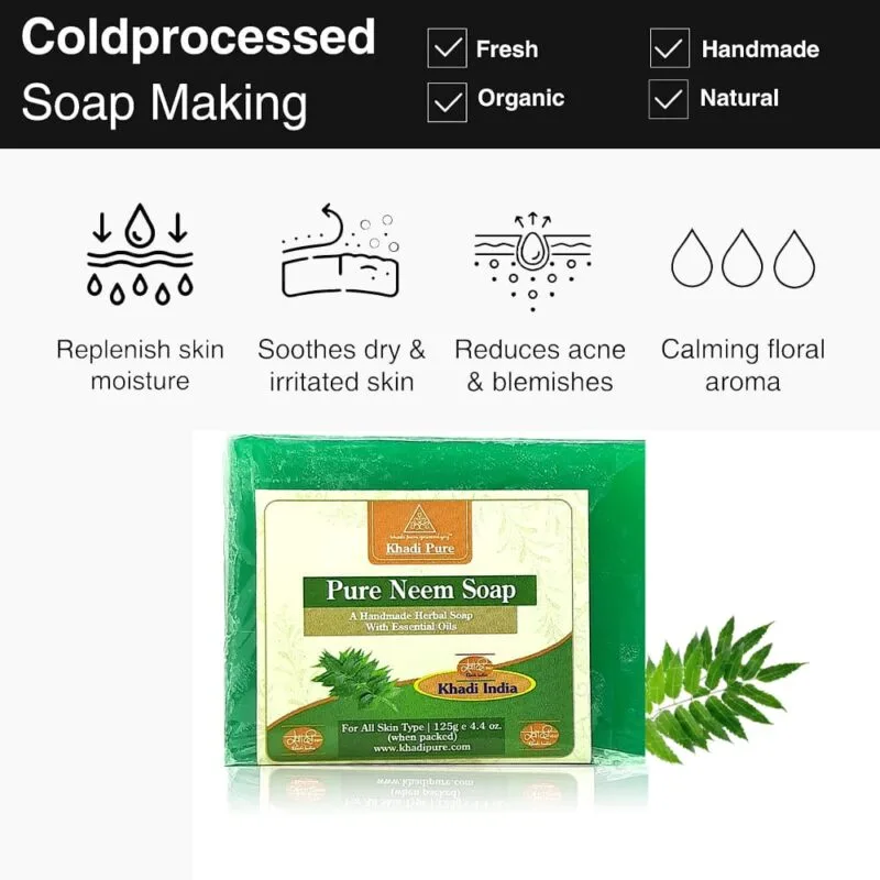 Antibacterial neem soap for healthy, clear skin