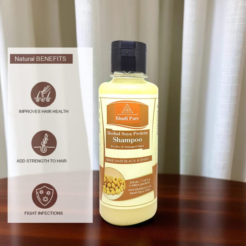 Khadi Pure Herbal Soya Protein Shampoo SLS-Free for All Hair Types