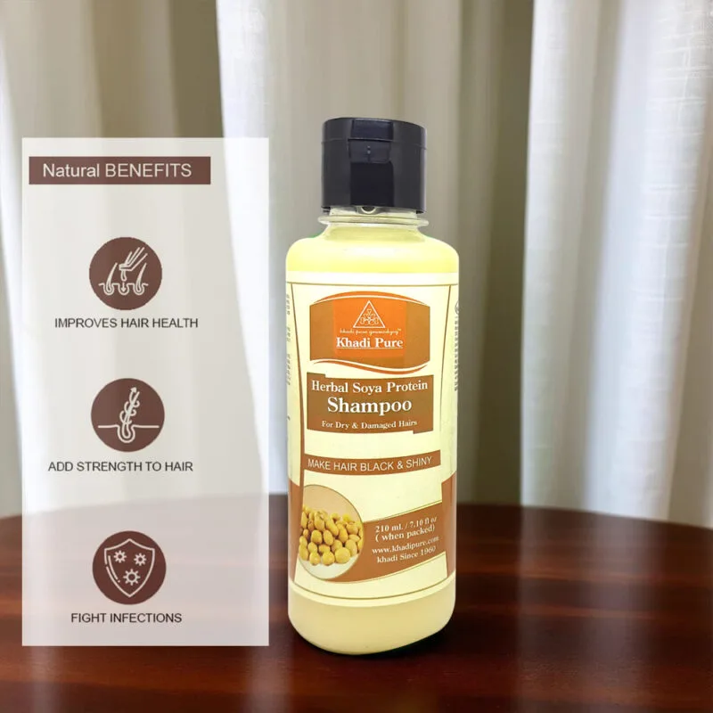 Khadi Pure Herbal Soya Protein Shampoo SLS-Free for All Hair Types
