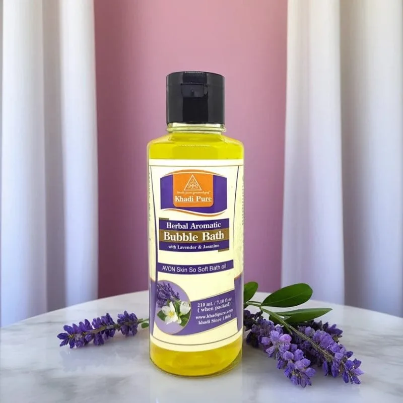 Khadi Pure Herbal Aromatic Bubble Bath with Lavender & Jasmine | Bubble Bath for Radiant Skin & Relaxation  | 210ml - Image 2