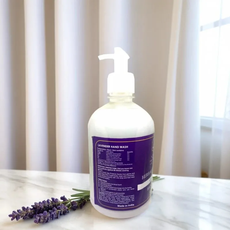 Khadi Pure Herbal Lavender Hand Wash 500ml – Natural, Soothing & Antibacterial Cleanser - Image 2