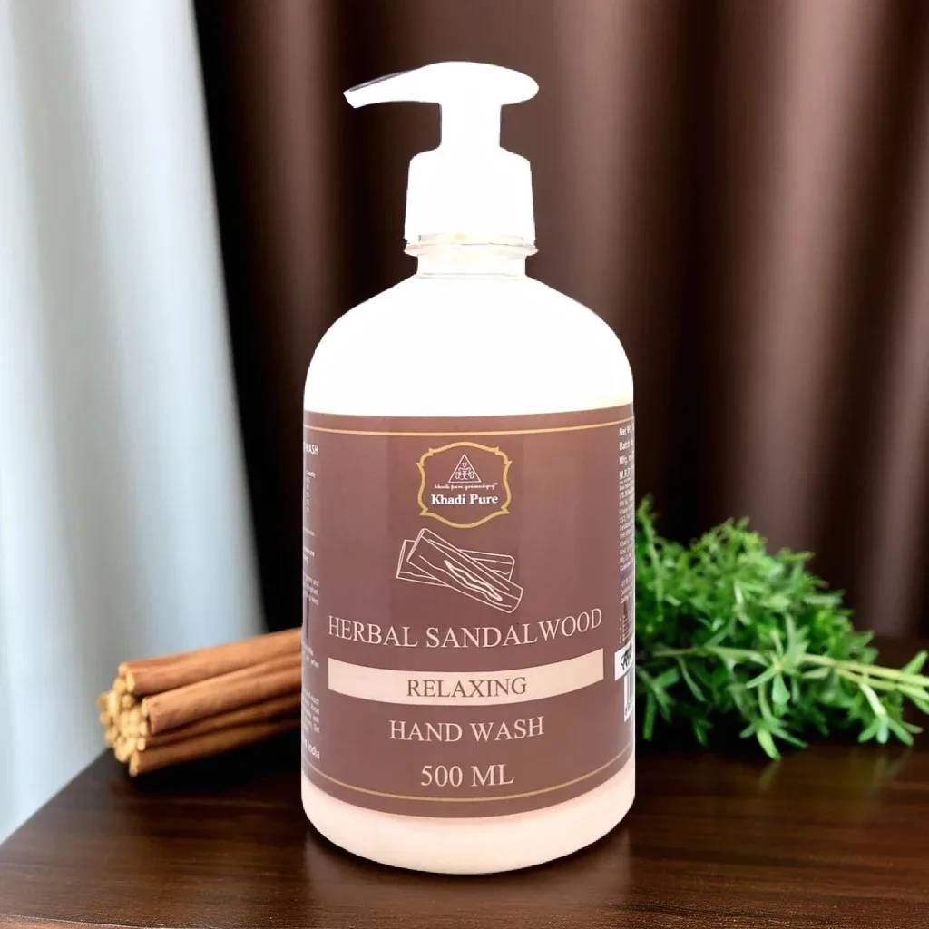 Khadi Pure Herbal Sandalwood Hand Wash – 500 ml | Nourishes, Moisturizes & Cleanses Hands Naturally - Image 2