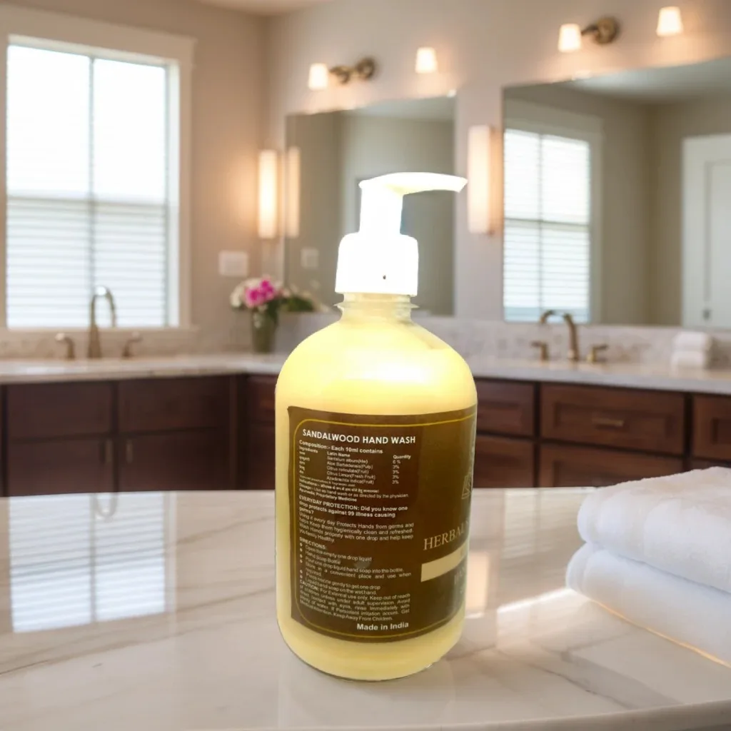 Khadi Pure Herbal Sandalwood Hand Wash – 500 ml | Nourishes, Moisturizes & Cleanses Hands Naturally - Image 3