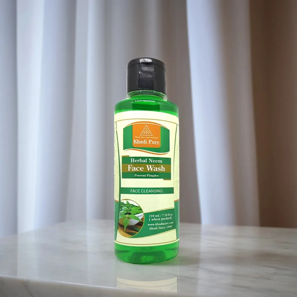 Khadi Pure Neem Face Wash | Anti-Acne & Impurity Removal | Herbal Cleanser with Neem & Tea Tree Oil | Suitable for All Skin Types | 210ml - Image 3