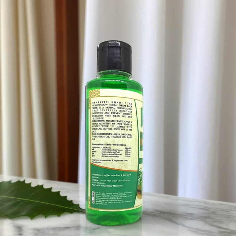 Khadi Pure Herbal Neem Face Wash - 210ml - Image 3