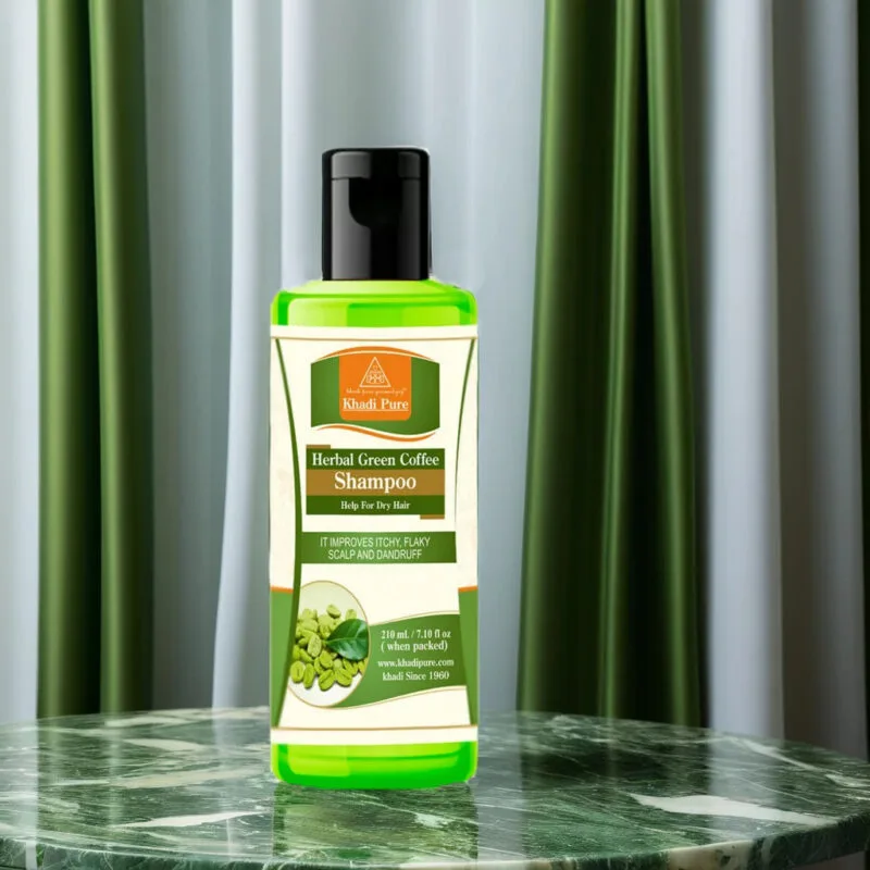 Khadi Pure Herbal Green Coffee Shampoo | 210ml - Image 2