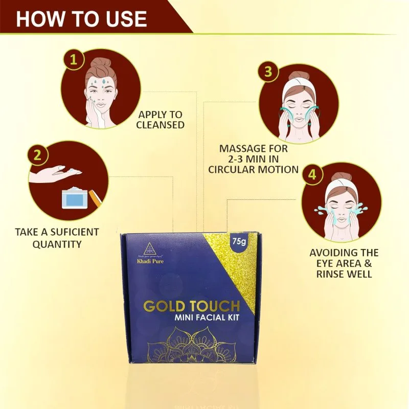 khadi pure Gramodyog Gold Touch Mini Facial kit | 75g - Image 6