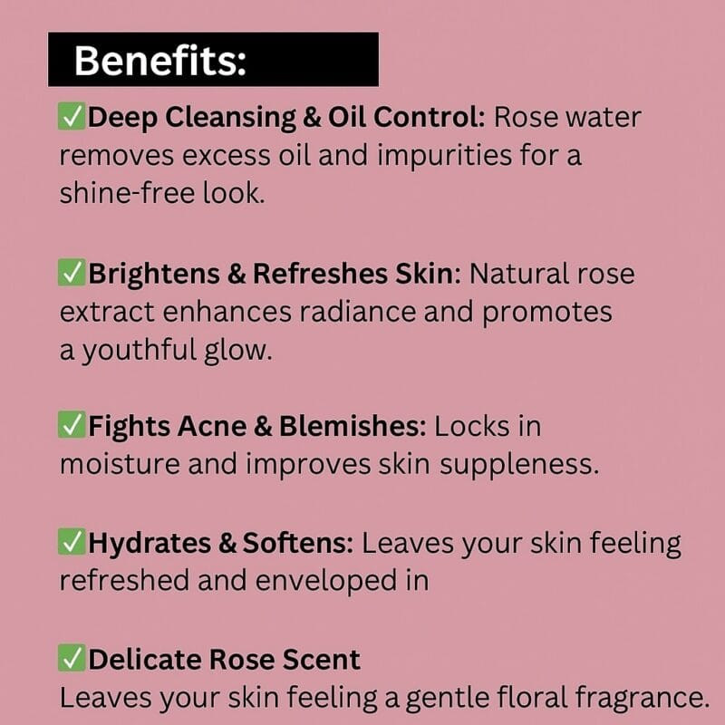"Khadi Rose Water Face Wash for Glowing Skin"