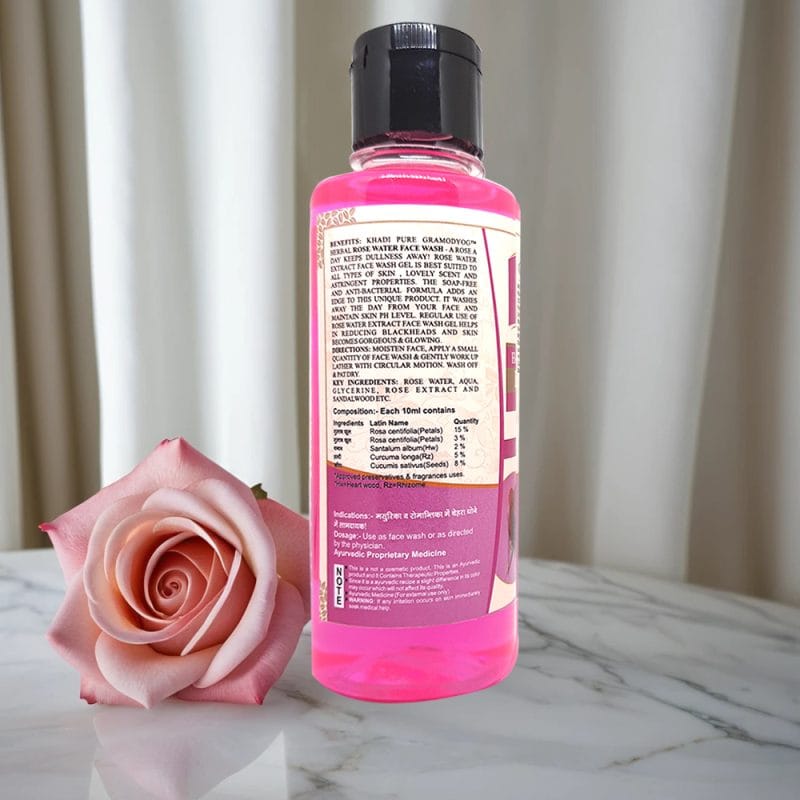 Khadi Pure Herbal Rose Water | Natural Moisturizer & Glow Enhancer for All Skin Types ? 210ml (Anti-Acne & Refreshing Toner) - Image 4