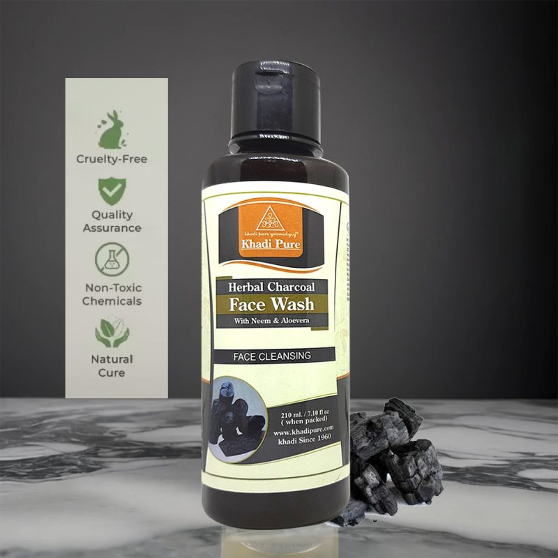 Khadi Pure Herbal Charcoal Face Wash With Neem & Aloevera - Image 4