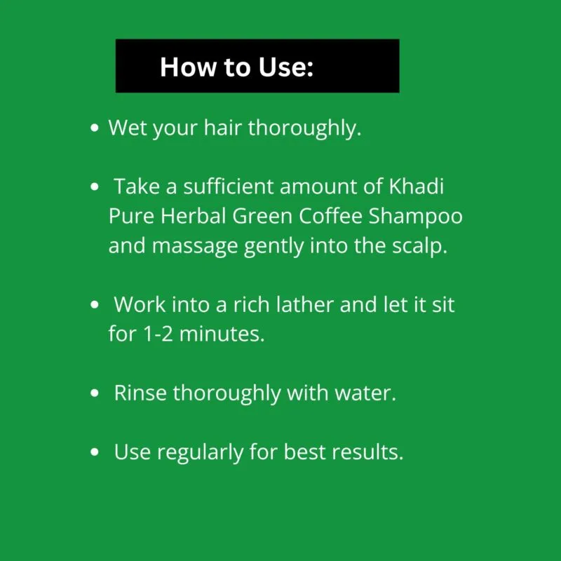 Khadi Pure Herbal Green Coffee Shampoo | 210ml - Image 7