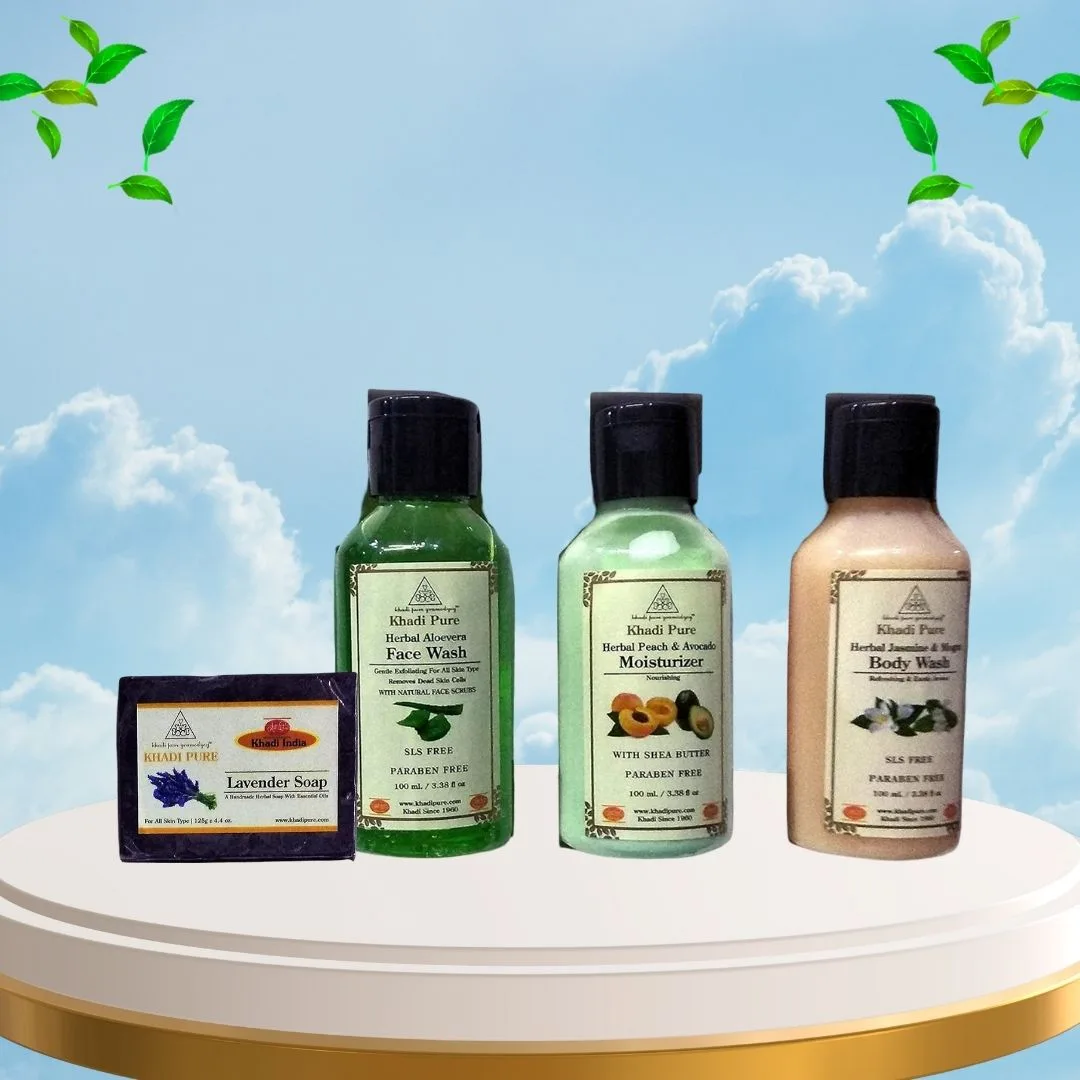 Herbal Aloevera Face Wash & Herbal Peach & Avocado Moisturizer , Herbal Jasmine & Rigs Body Wash