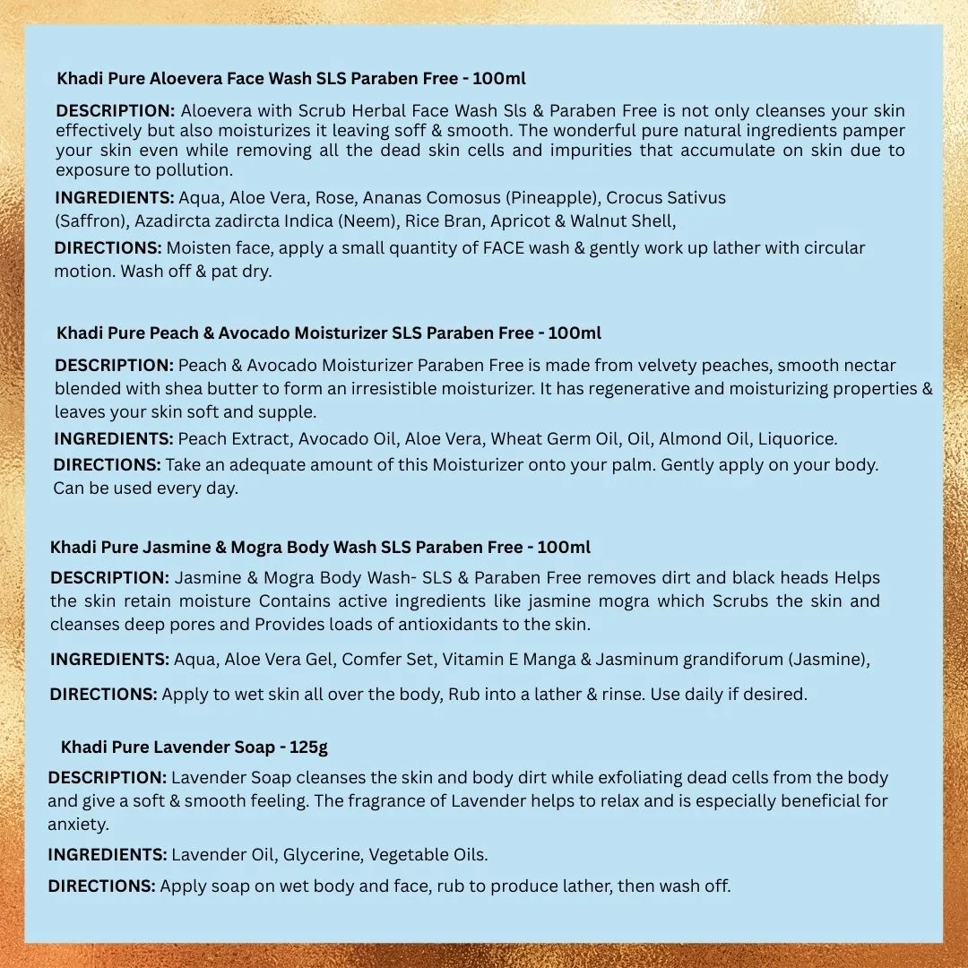 khadi pure gramodyog Gift kit | skincare essentials – SLS & Paraben free. - Image 4
