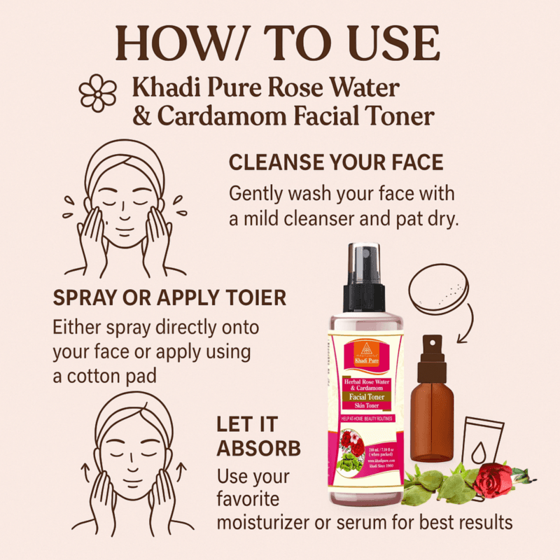 Herbal Rose Water And Cardamom Facial Tonner