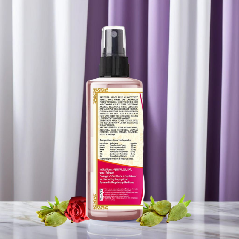 Herbal Rose Water And Cardamom Facial Tonner